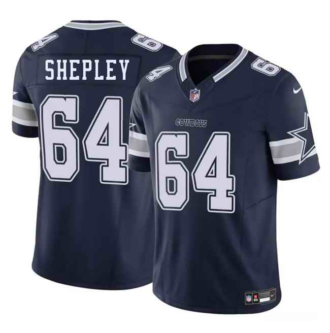 Men's Dallas Cowboys #64 Dakoda Shepleys Navy 2025 F.U.S.E Vapor Untouchable Limited Stitched Football Jersey